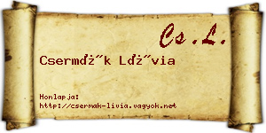 Csermák Lívia névjegykártya