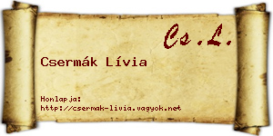 Csermák Lívia névjegykártya